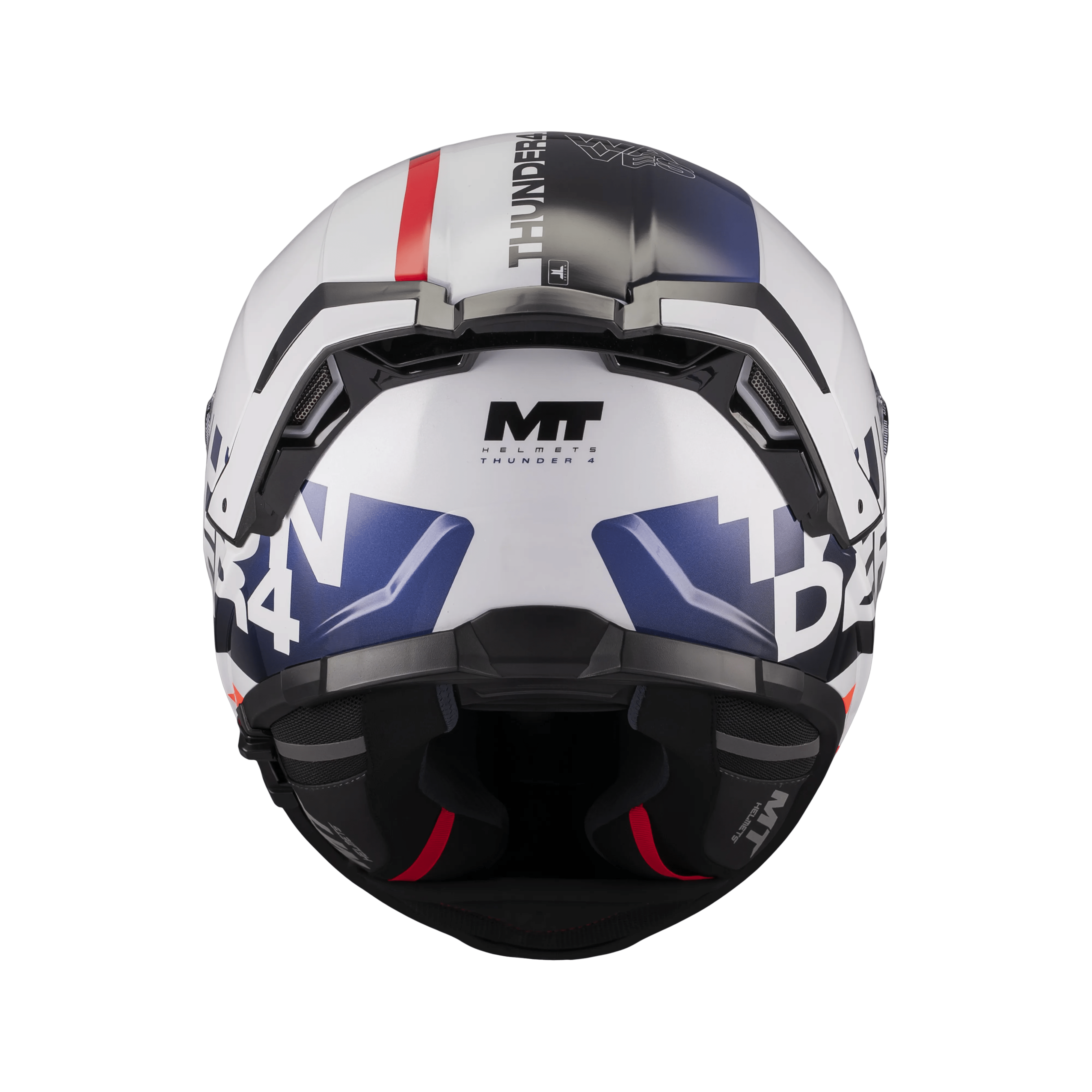 Casque Intégral MT Thunder 4 SV Waves Blanc/Marine Gloss — ECE 22.06 - LE PRATIQUE DU MOTARD
