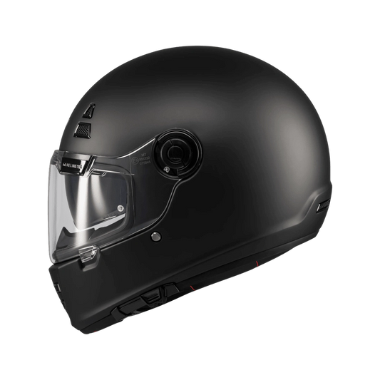 Casque intégral rétro MT Jarama SV noir mat de profil, ligne café racer - LE PRATIQUE DU MOTARD