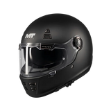Casque intégral rétro MT Jarama SV Noir Mat — vue 3/4 — Le Pratique du Motard