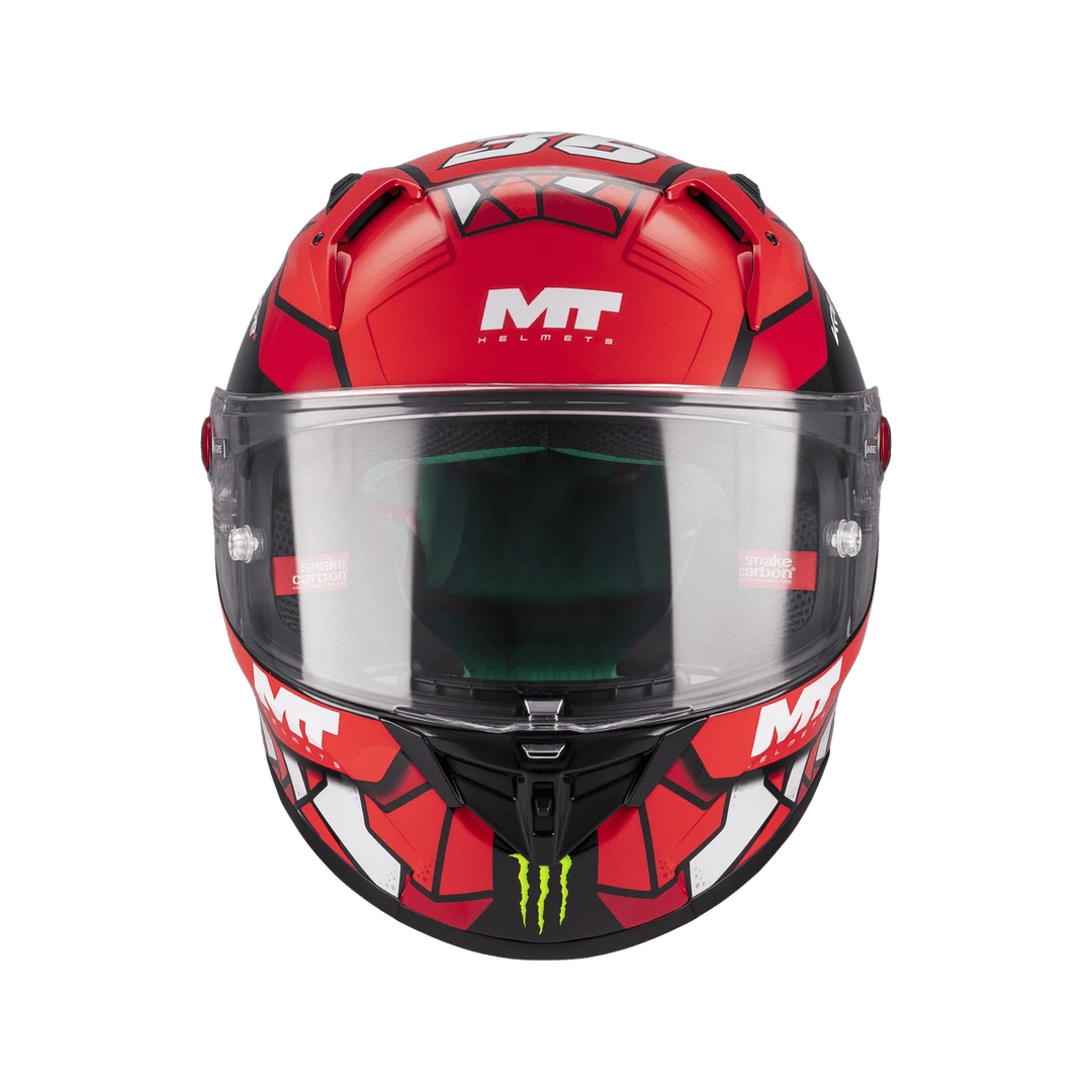Casque intégral MT KRE+ S Piqueras de face, écran clair et ventilations frontales