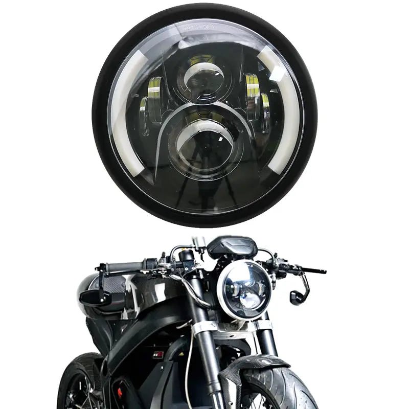 Phare rond moto LED avec clignotant 7.5 " - LE PRATIQUE DU MOTARD