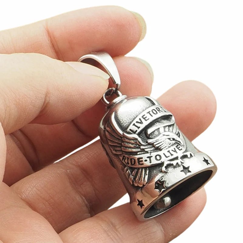Guardian Bell® "Live to Ride" – La Cloche Porte - Bonheur (Acier Inoxydable) - LE PRATIQUE DU MOTARD
