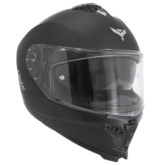 Casque intégral ADX AI500 Noir Mat — vue trois-quarts avant