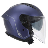 Casque jet ADX AJ300 Bleu Mat — profil côté droit