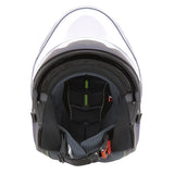 Casque jet ADX AJ300 Bleu Mat — intérieur du casque, écran relevé
