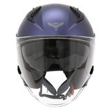Casque jet ADX AJ300 Bleu Mat — vue de face