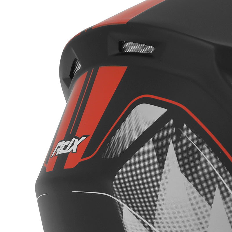 Casque intégral ADX AI400 EVO Noir/Rouge Mat — détail arrière de la coque