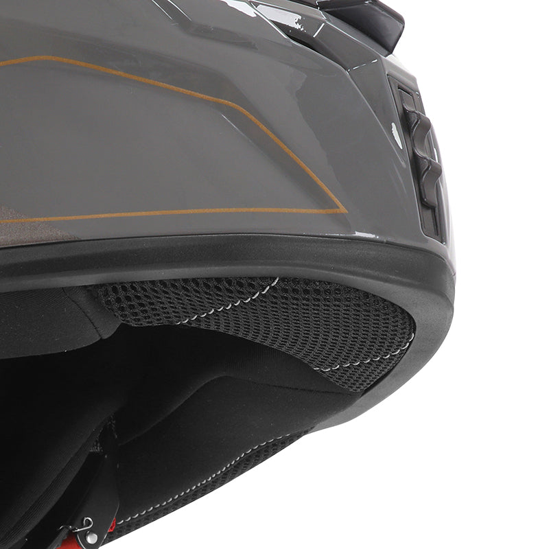 Casque intégral ADX AI400 EVO Gris Brillant — bavette sous la mentonnière