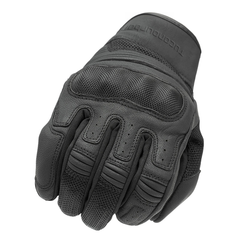 Gants moto été Andrew EVO Noir — poing fermé, renforts du dessus de la main et des doigts