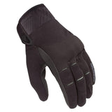 Gants moto toutes saisons Crab Noir — dos de la main en tissu extensible