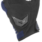 Gants moto mi-saison Street EVO Noir/Bleu — gros plan du bas de la paume et de son renfort moulé