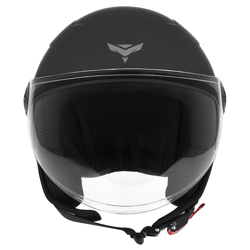 Casque jet ADX AJ020 Noir Mat — vue de face
