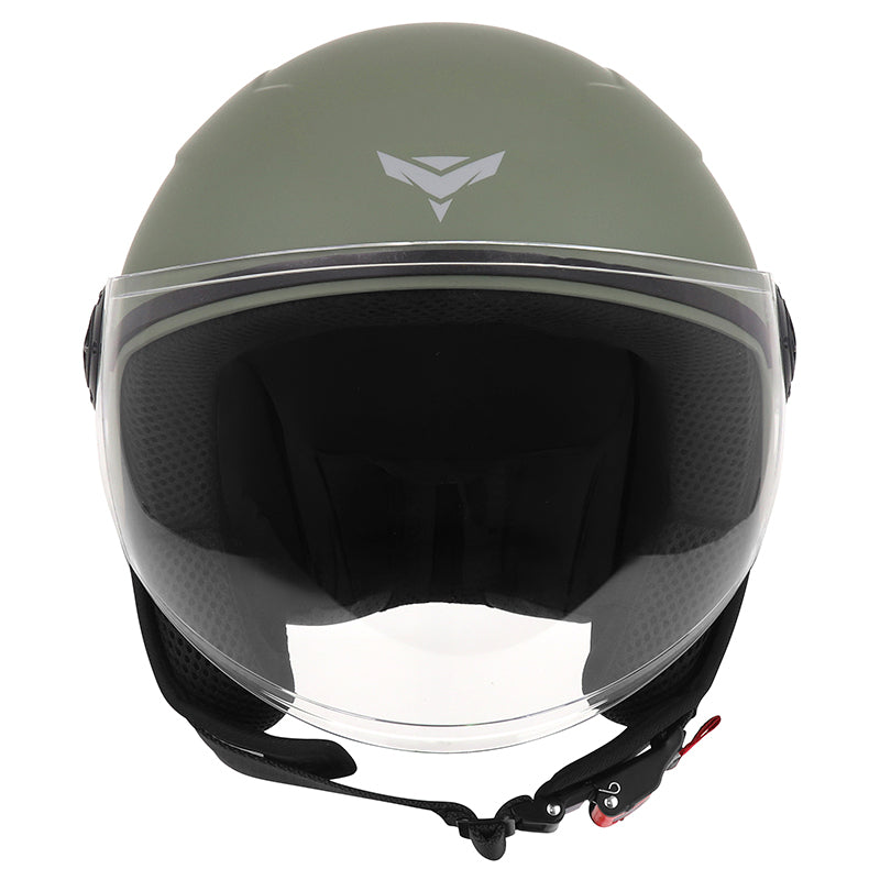 Casque jet ADX AJ020 Vert Olive Mat — vue de face