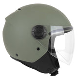Casque jet ADX AJ020 Vert Olive Mat — profil côté droit