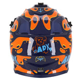 Casque cross enfant ADX ACK Violet/Orange/Bleu Brillant — vue arrière