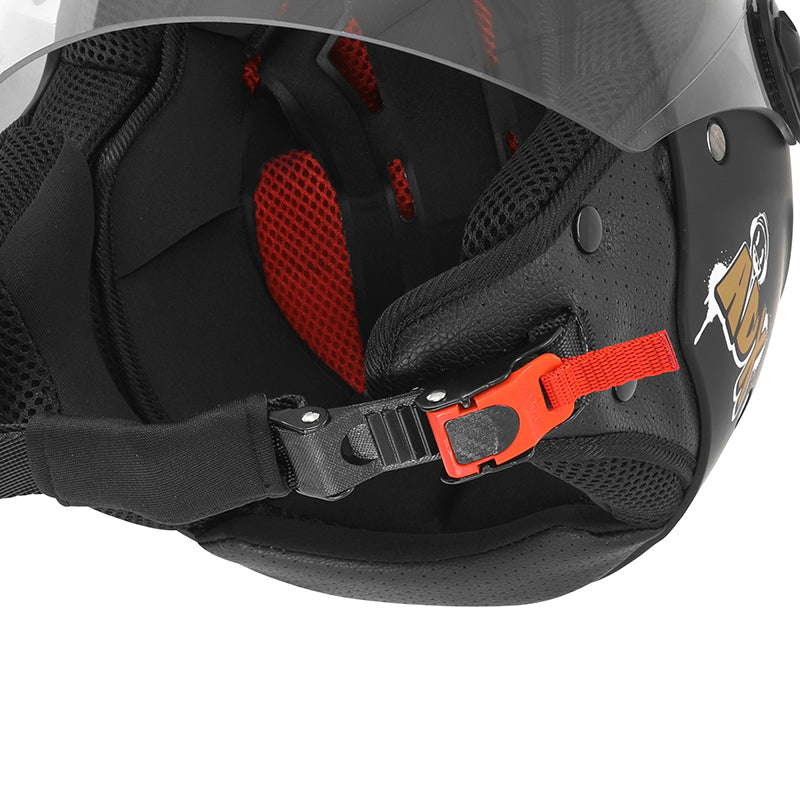 Casque jet enfant ADX AJK Noir Mat — boucle micrométrique