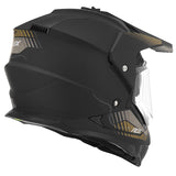 Casque cross/trail ADX AC900 Noir/Or Mat — vue trois-quarts arrière, côté droit
