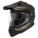 Casque cross/trail ADX AC900 Noir/Or Mat — vue trois-quarts avant, côté droit