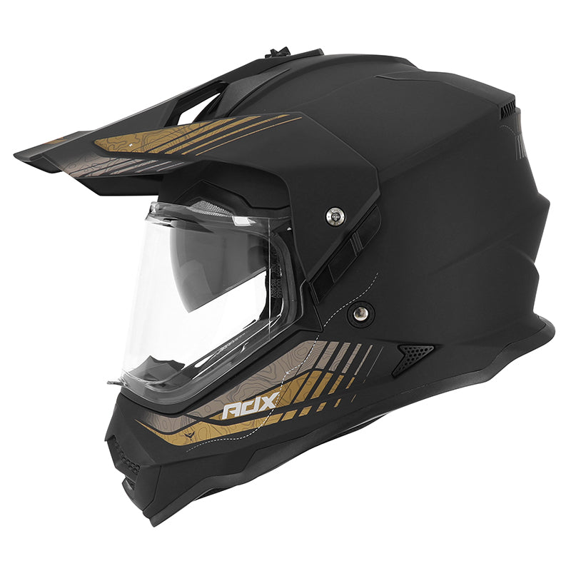Casque cross/trail ADX AC900 Noir/Or Mat — profil