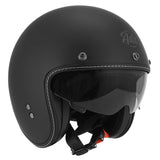 Casque jet ADX AJ400 Noir Mat — sans casquette, pare-soleil abaissé