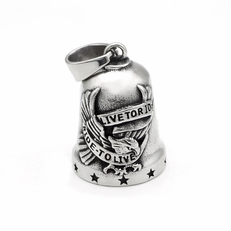 Guardian Bell® "Live to Ride" – La Cloche Porte - Bonheur (Acier Inoxydable) - LE PRATIQUE DU MOTARD