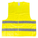Gilet jaune haute visibilité XXL — vue de face, bandes réfléchissantes et fermeture velcro