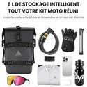Sacoche De Protection étanche Pour Moto ARMORAIN 8L - Fixation Multiple, Design Imitation Fibre De Carbone Noir - 10