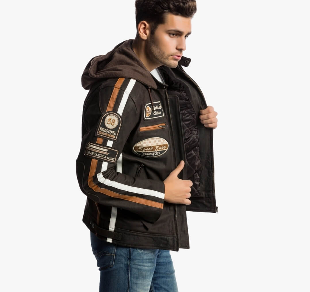 Blouson moto Cuir Vintage Homme : HERITAGE 58™ - LE PRATIQUE DU MOTARD