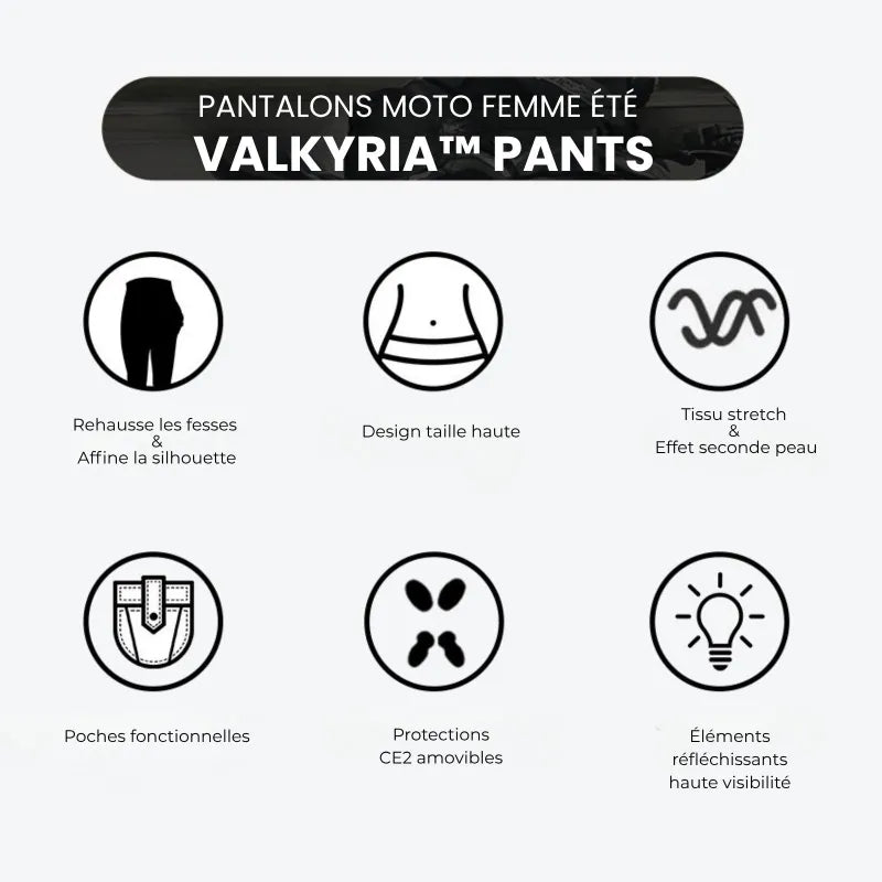 Pantalons Femme Été avec protection CE2 | VALKYRIA™ PANTS - LE PRATIQUE DU MOTARD