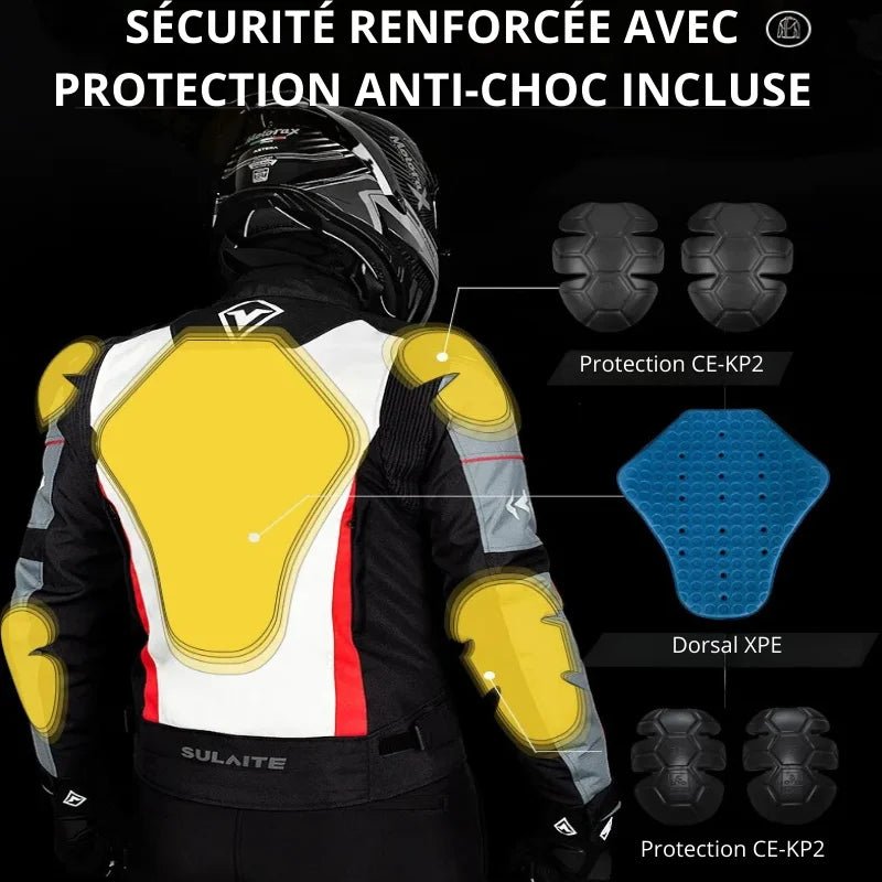 Blouson Moto 4 Saisons SLT06 avec Doublure Amovible et Pantalon Assorti - LE PRATIQUE DU MOTARD