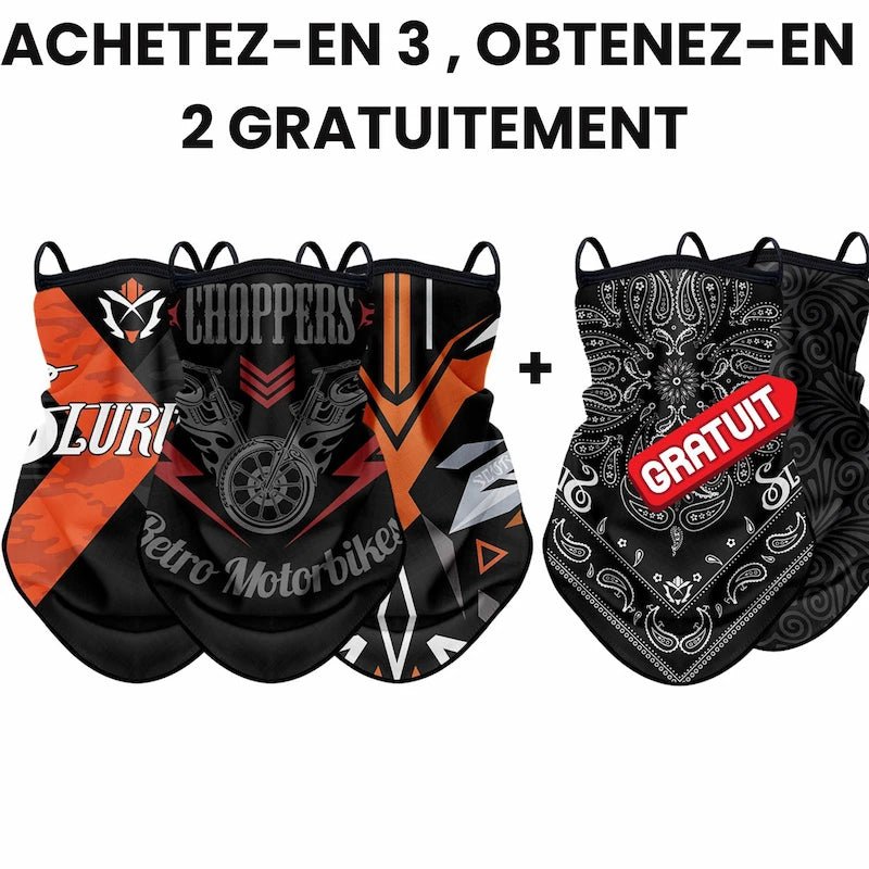Pack 5 Tour de cou moto - Achetez en 3 obtenez - en 2 gratuitement - LE PRATIQUE DU MOTARD