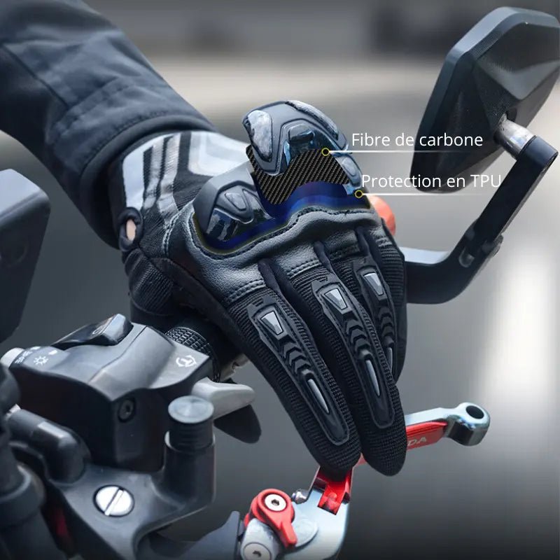 Gants Moto Homologués : CarbonRide™ Performance - LE PRATIQUE DU MOTARD