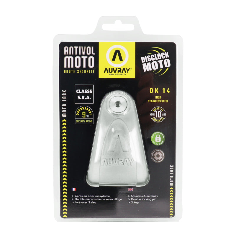Antivol Bloque Disque Auvray Dk14 Diam 14Mm Inox (Classe Sra)