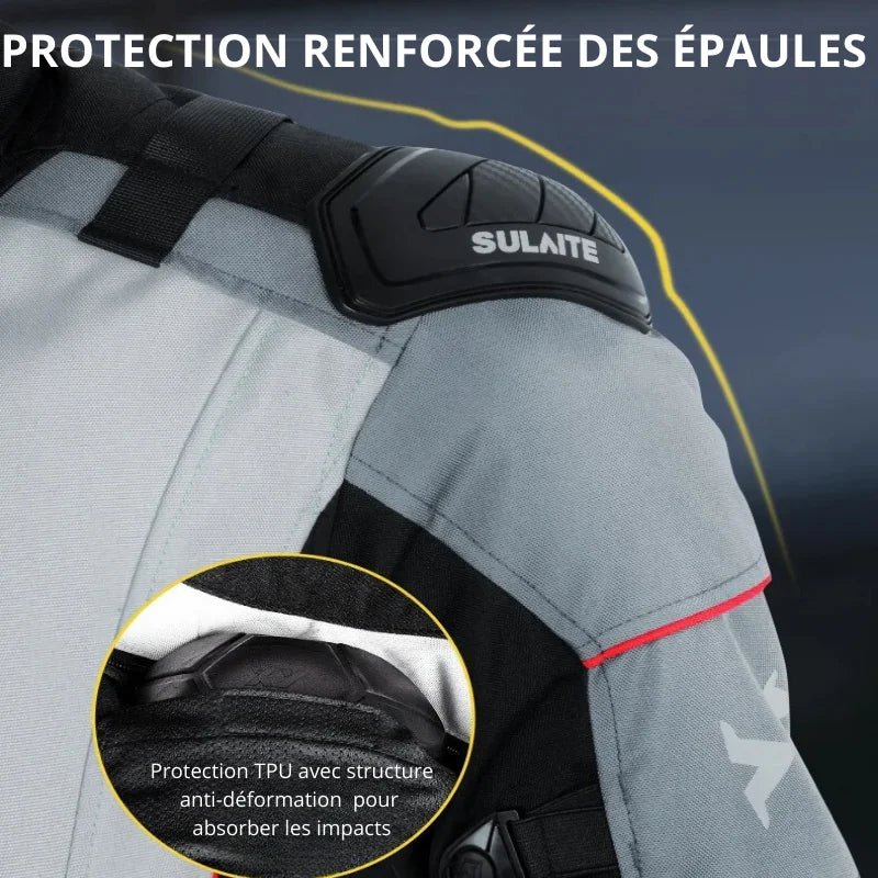 Blouson Moto 4 Saisons SLT06 avec Doublure Amovible et Pantalon Assorti - LE PRATIQUE DU MOTARD