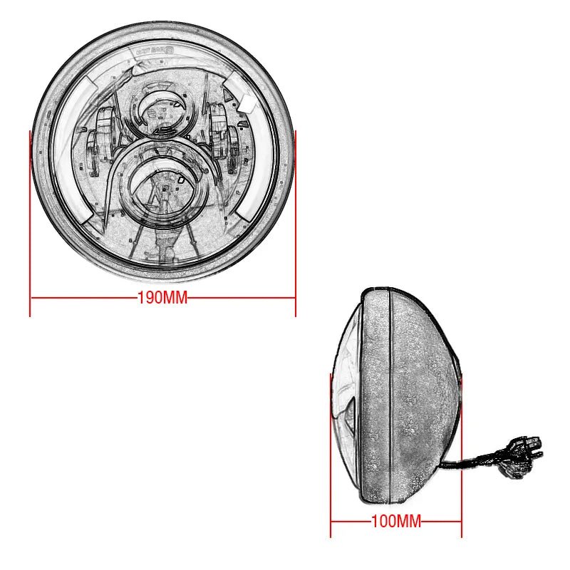 Phare rond moto LED avec clignotant 7.5 " - LE PRATIQUE DU MOTARD