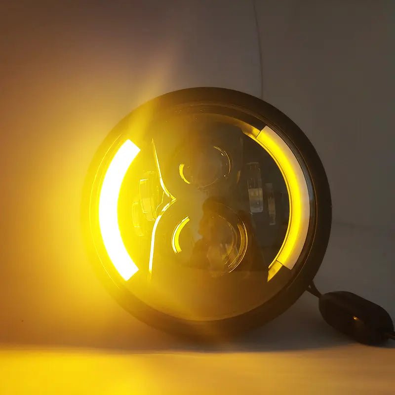 Phare rond moto LED avec clignotant 7.5 " - LE PRATIQUE DU MOTARD