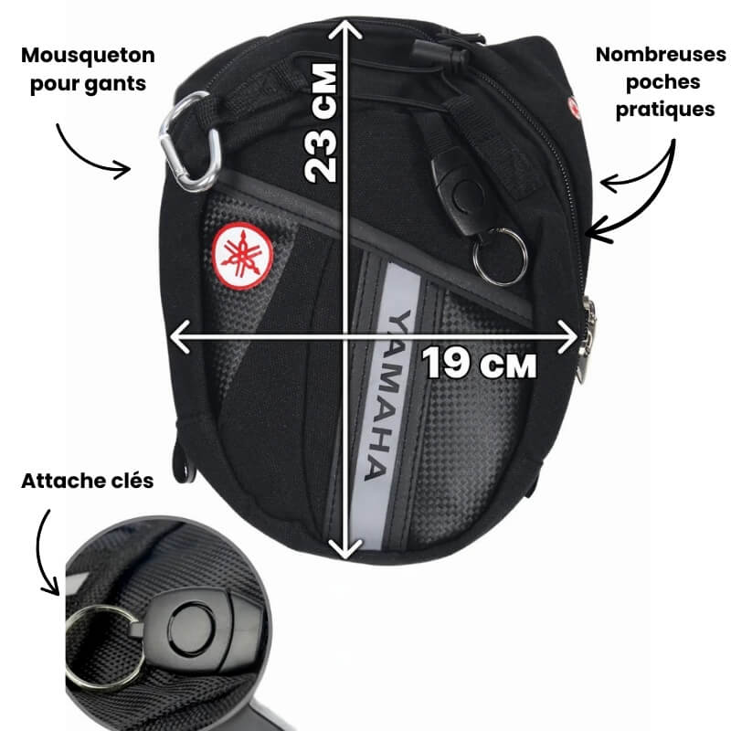 Sacoche de Jambe Moto style Yamaha - Design Ergonomique pour Motards - LE PRATIQUE DU MOTARD