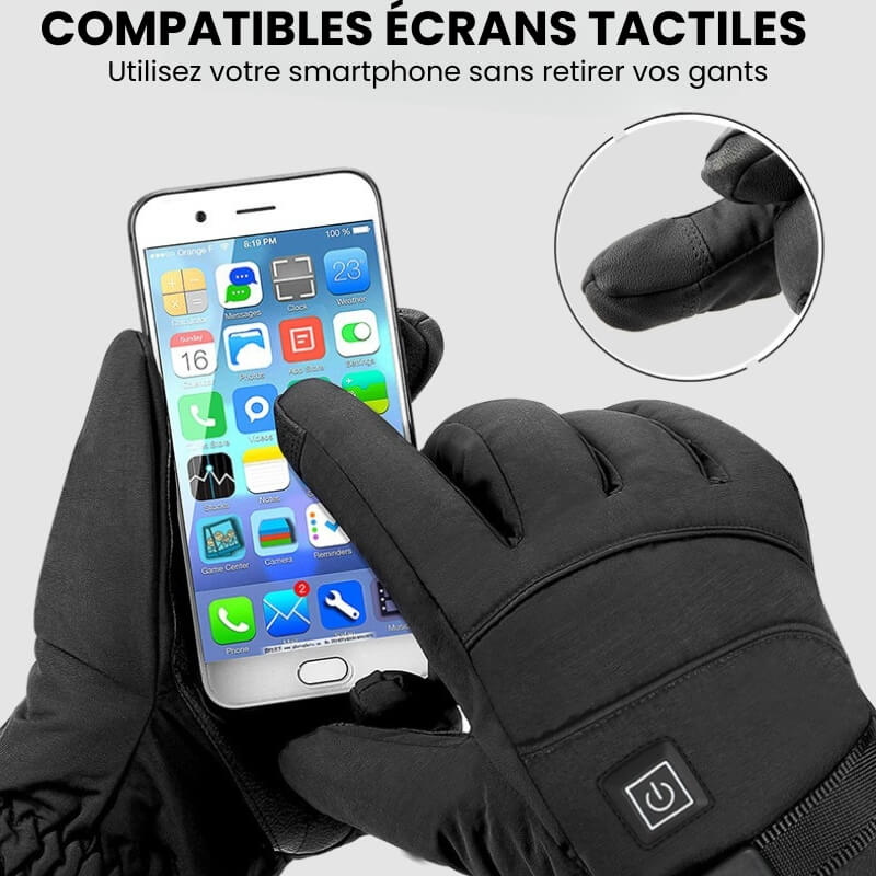 Gants Chauffants hiver Étanches et Tactiles | BIKIN™ HeatGloves - LE PRATIQUE DU MOTARD
