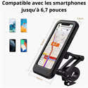 Support Téléphone étanche Pour Moto - Rotation 360° - Compatible écran Jusqu'à 7" - Fixation Guidon - 12