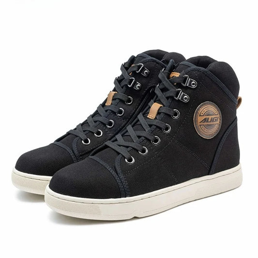 Basket Moto Vintage en Toile avec Semelle Blindée | AUGI HERITAGE™ - LE PRATIQUE DU MOTARD