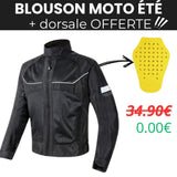 Blouson moto été Noir avec Dorsale - LE PRATIQUE DU MOTARD