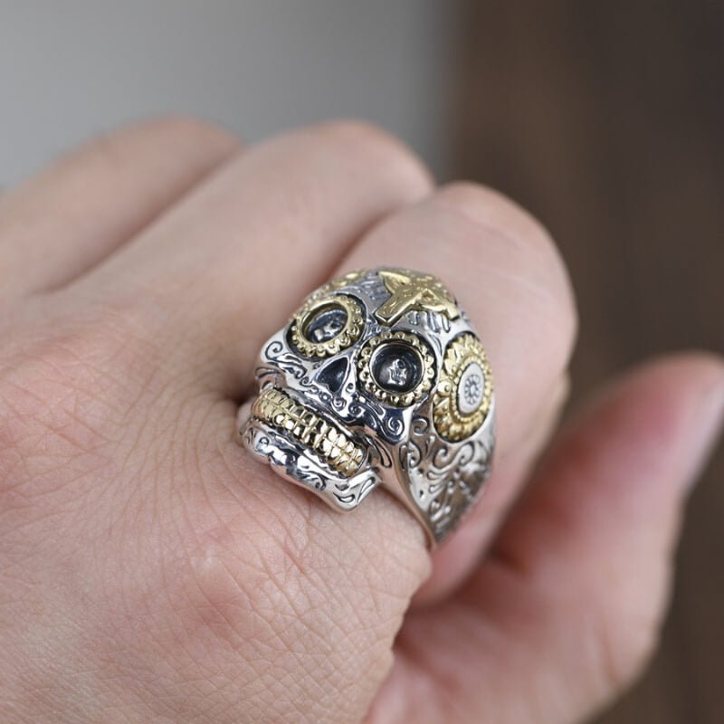 Bague Tête de Mort Argent 925 - Chevalière Motard Biker Homme - LE PRATIQUE DU MOTARD