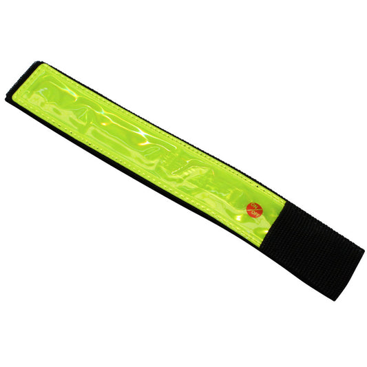 Brassard réfléchissant jaune fluo à LED, vue d’ensemble