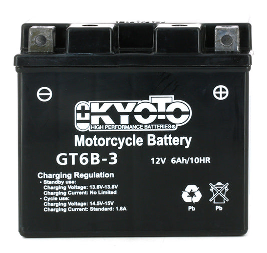 Batterie Moto Kyoto YT6B-3 — AGM 12V Sans Entretien