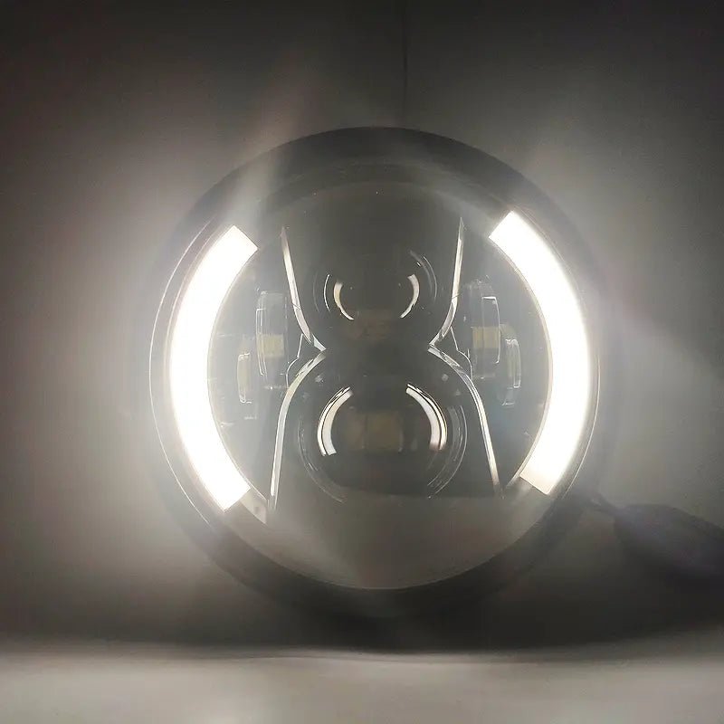 Phare rond moto LED avec clignotant 7.5 " - LE PRATIQUE DU MOTARD