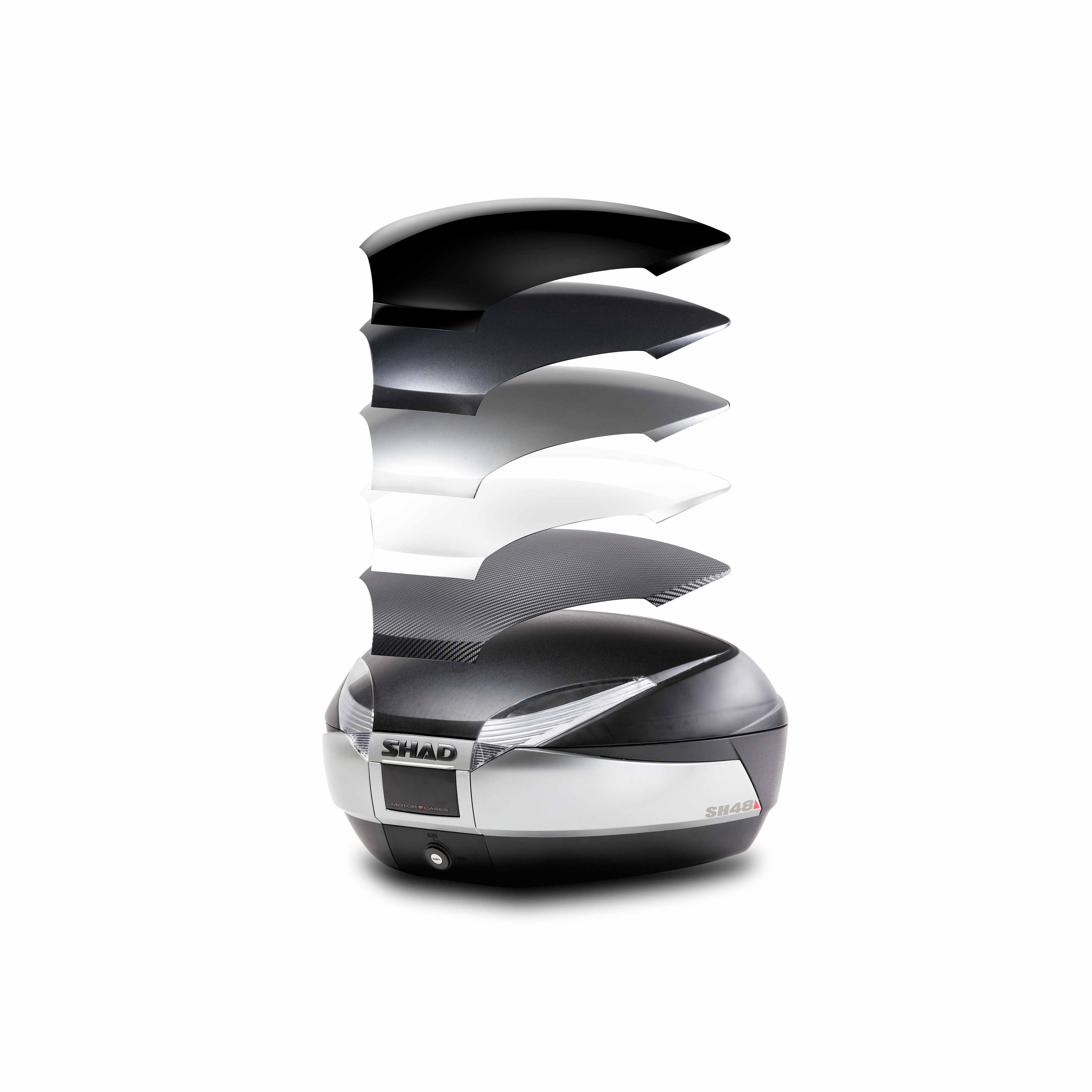 Top Case SHAD SH48 New Titanium — Top Case Moto 48L Finition Titanium - LE PRATIQUE DU MOTARD