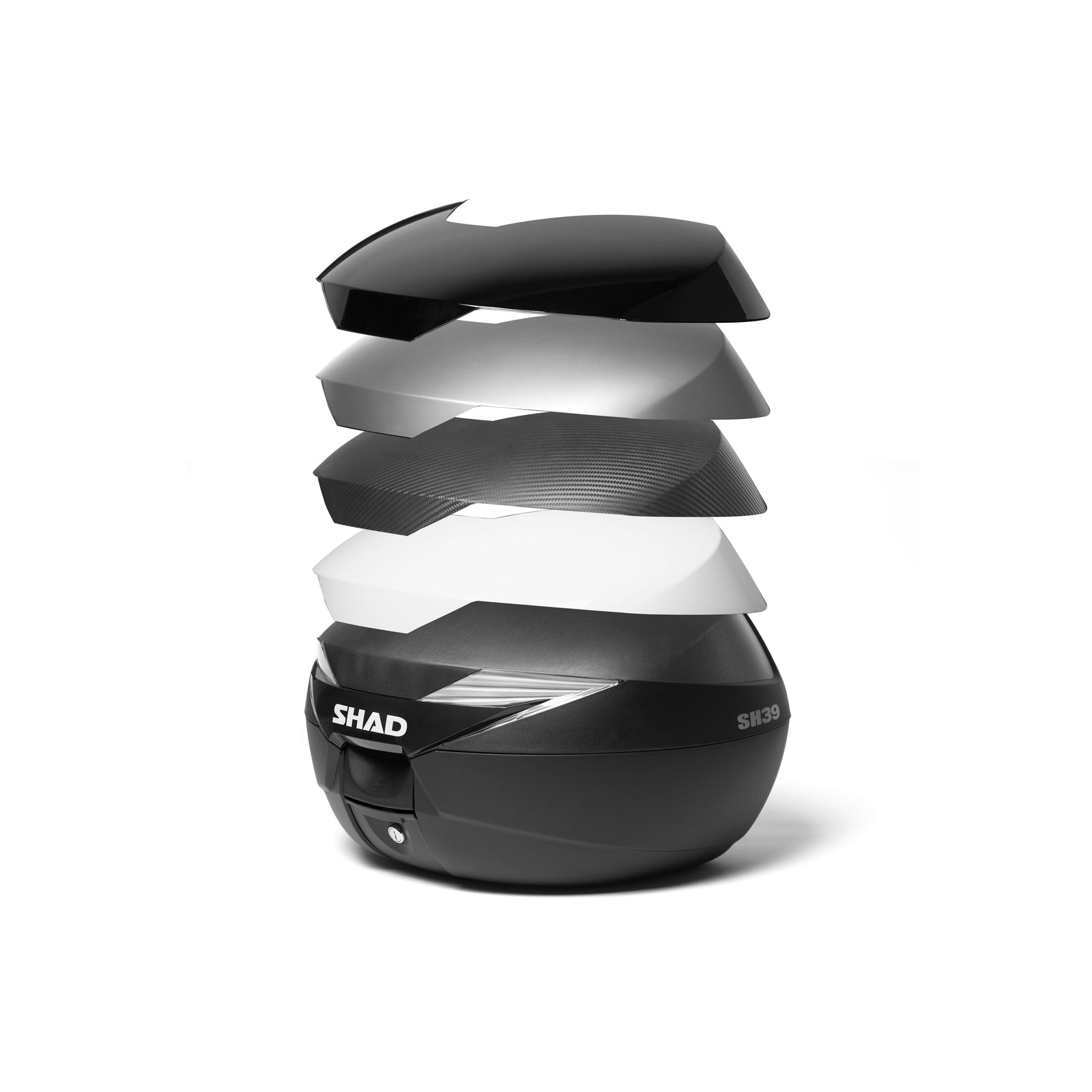 Top Case SHAD SH39 Noir — Top Case Moto 39L Press Lock - LE PRATIQUE DU MOTARD
