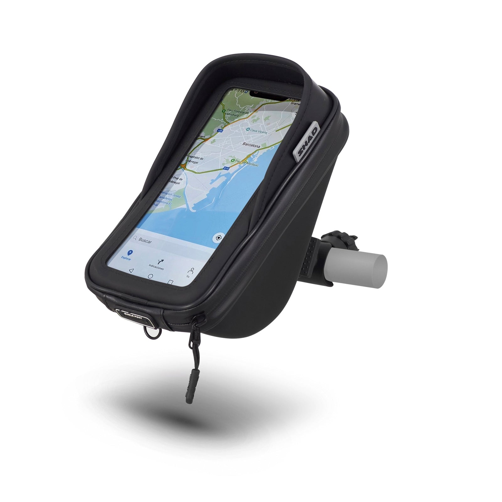 SUPPORT SMARTPHONE SG76 AVEC POCHE, 180 x 90 mm - GUIDON - SHAD | Le Pratique du Motard