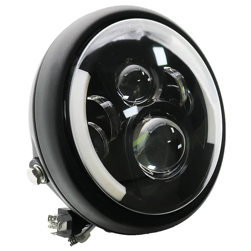 Phare rond moto LED avec clignotant 7.5 " - LE PRATIQUE DU MOTARD