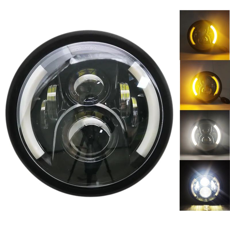 Phare rond moto LED avec clignotant 7.5 " - LE PRATIQUE DU MOTARD